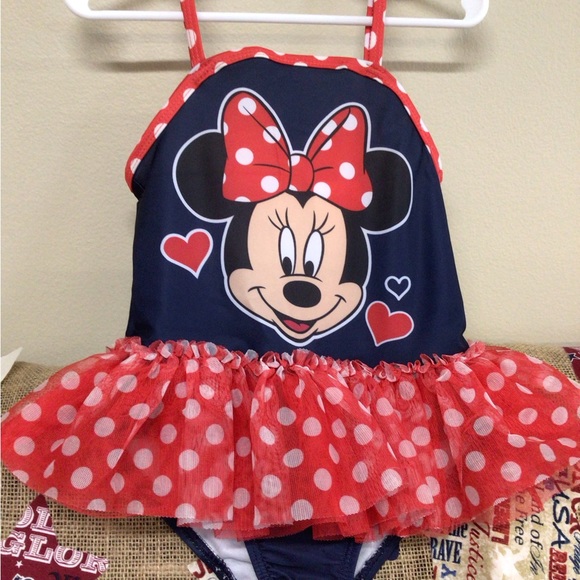 Disney Girls Minnie Mouse Swimsuit Size 4T ~ Excellent 🏖️⛱️🏝️ - Picture 15 of 16